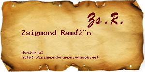 Zsigmond Ramón névjegykártya
